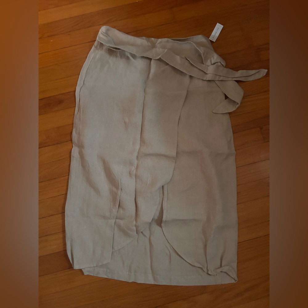 NWT VETTA CAPSULE linen wrap skirt